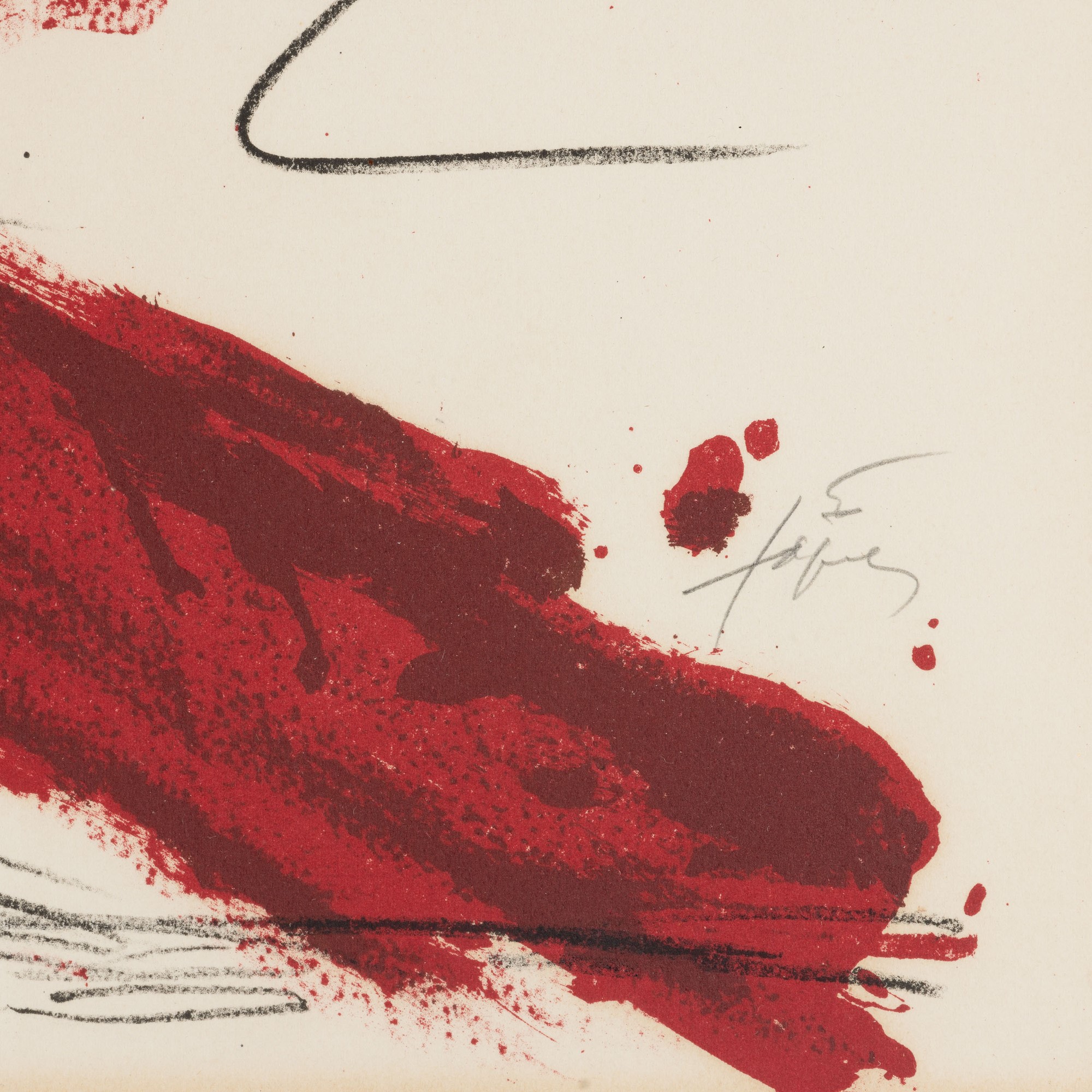 Antoni Tapies - Foll, litografia 1973