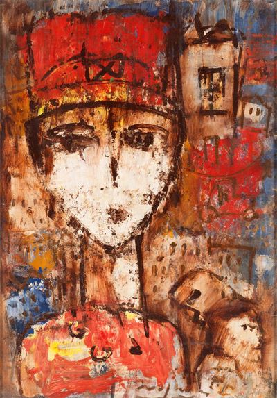 Senza titolo (olio su cartone applicato su tela, 1964)