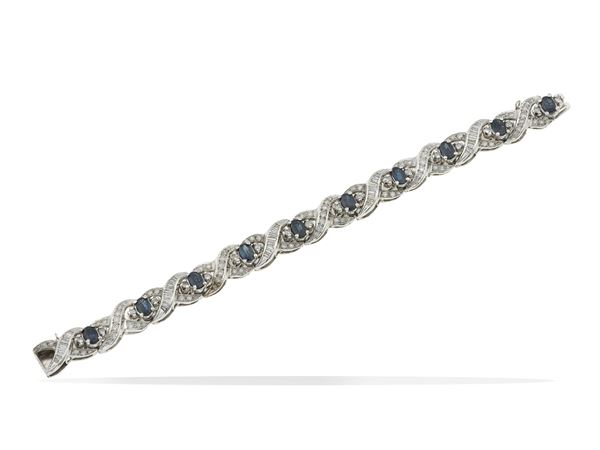 Bracciale con diamanti e zaffiri