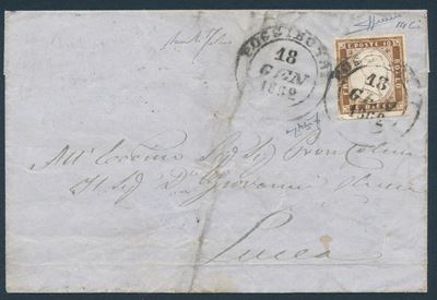 1862 - Regno D’italia - Lettera da Poggibonsi per Lucca Via Pisa Trasportata Dall’ambulante “livo...