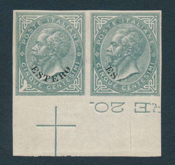 1874 - Regno d’Italia - Uffici Postali all’estero - Levante - Emissioni generali  - Coppia orizzontale  [..]