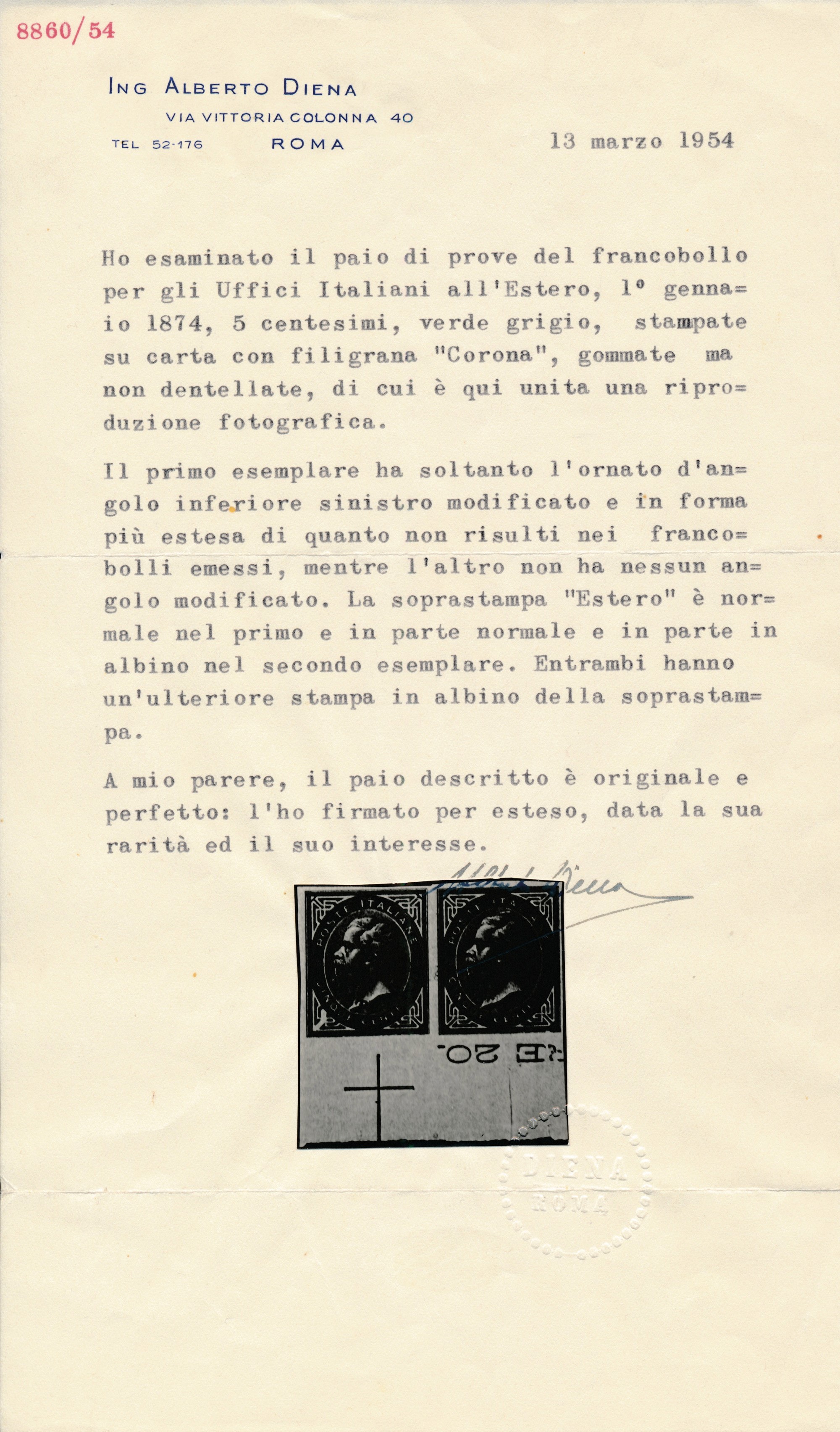 1874 - Regno D’italia - Uffici Postali All’estero - Levante - Emissioni Generali - Coppia Orizzon...