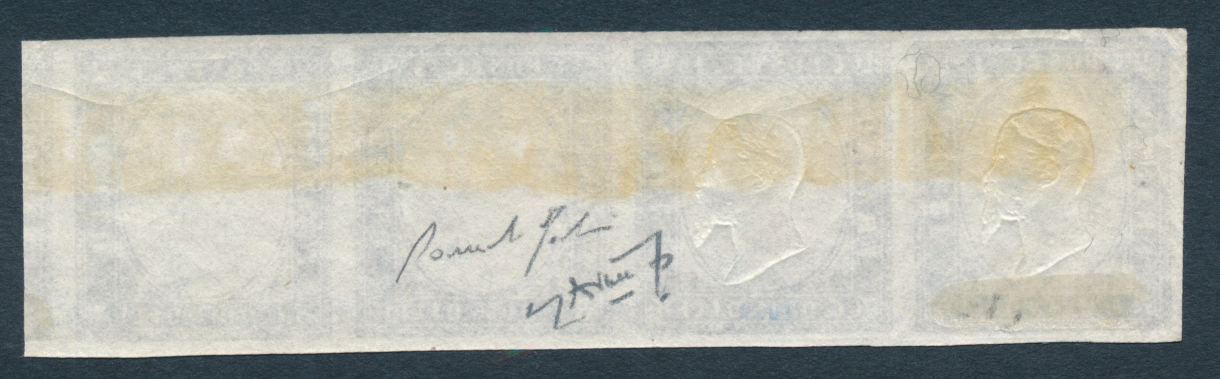 1863 - Regno D’italia - 15 Cent. Azzurro - Striscia Orizzontale, Nuova, di Tre Formata dal Second...