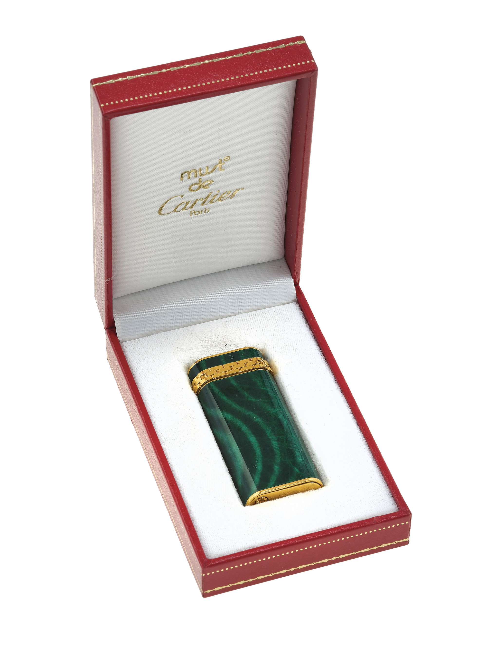 Cartier, Paris, Accendino con smalto effetto malachite