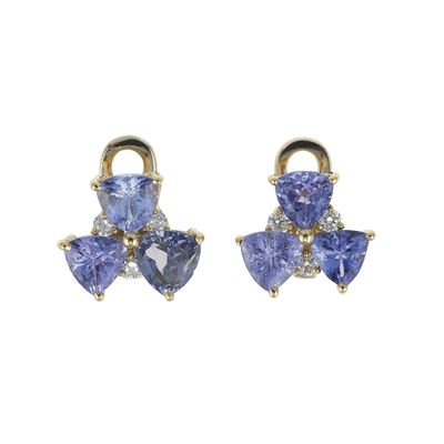 Orecchini con Tanzaniti e Piccoli Diamanti