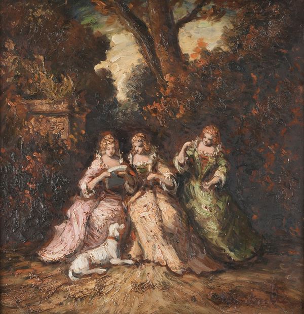 Adolphe Monticelli - Figure al parco