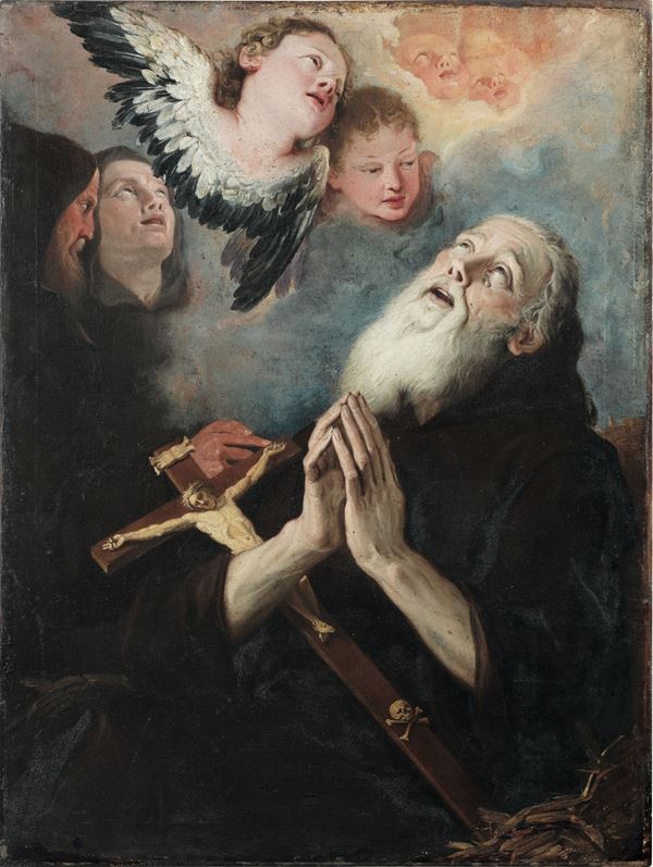 Scuola veneta del XVIII secolo Frati in preghiera