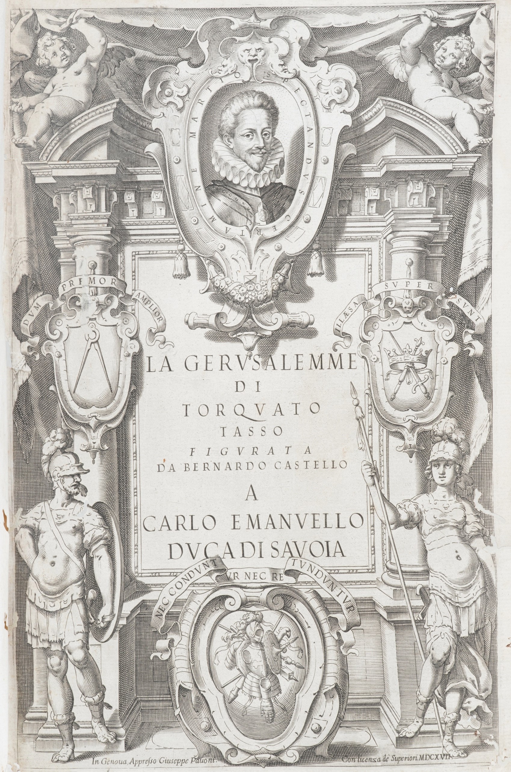 Tasso Torquato (1544-1596) la Gerusalemme Liberata..in Genova, Appresso Giuseppe Pavoni, 1617