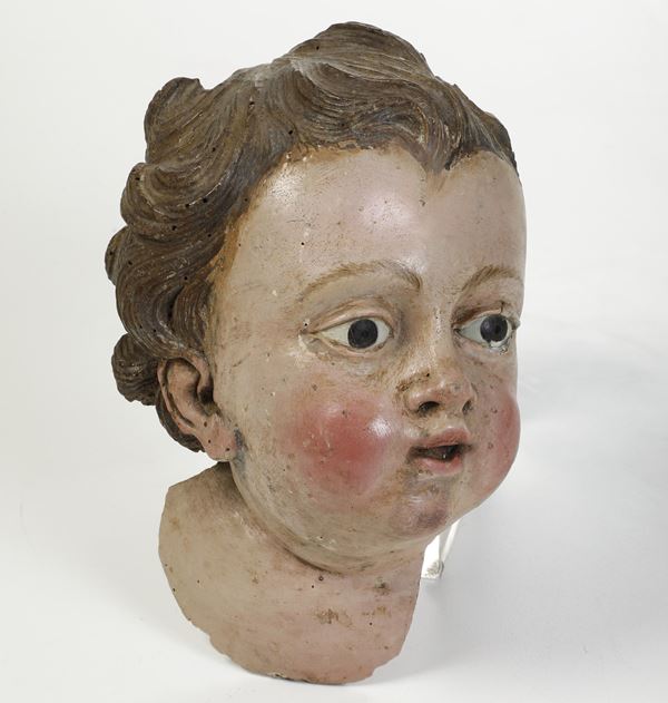 Testa di putto. Arte del XVIII secolo