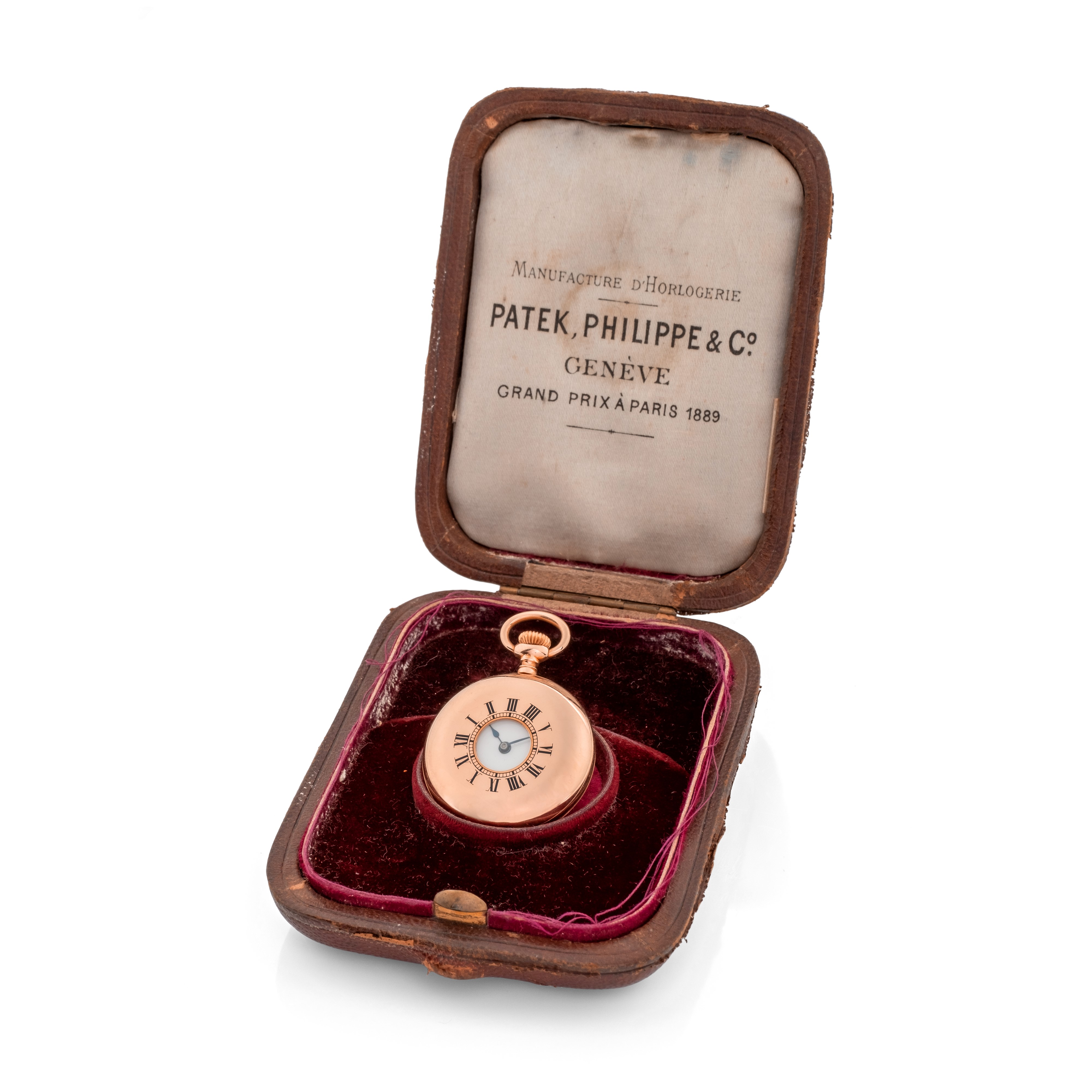Patek Philippe - Orologio da Collo "occhio di Bue" in Oro Rosa 18k, Quadrante in Smalto Bianco co...