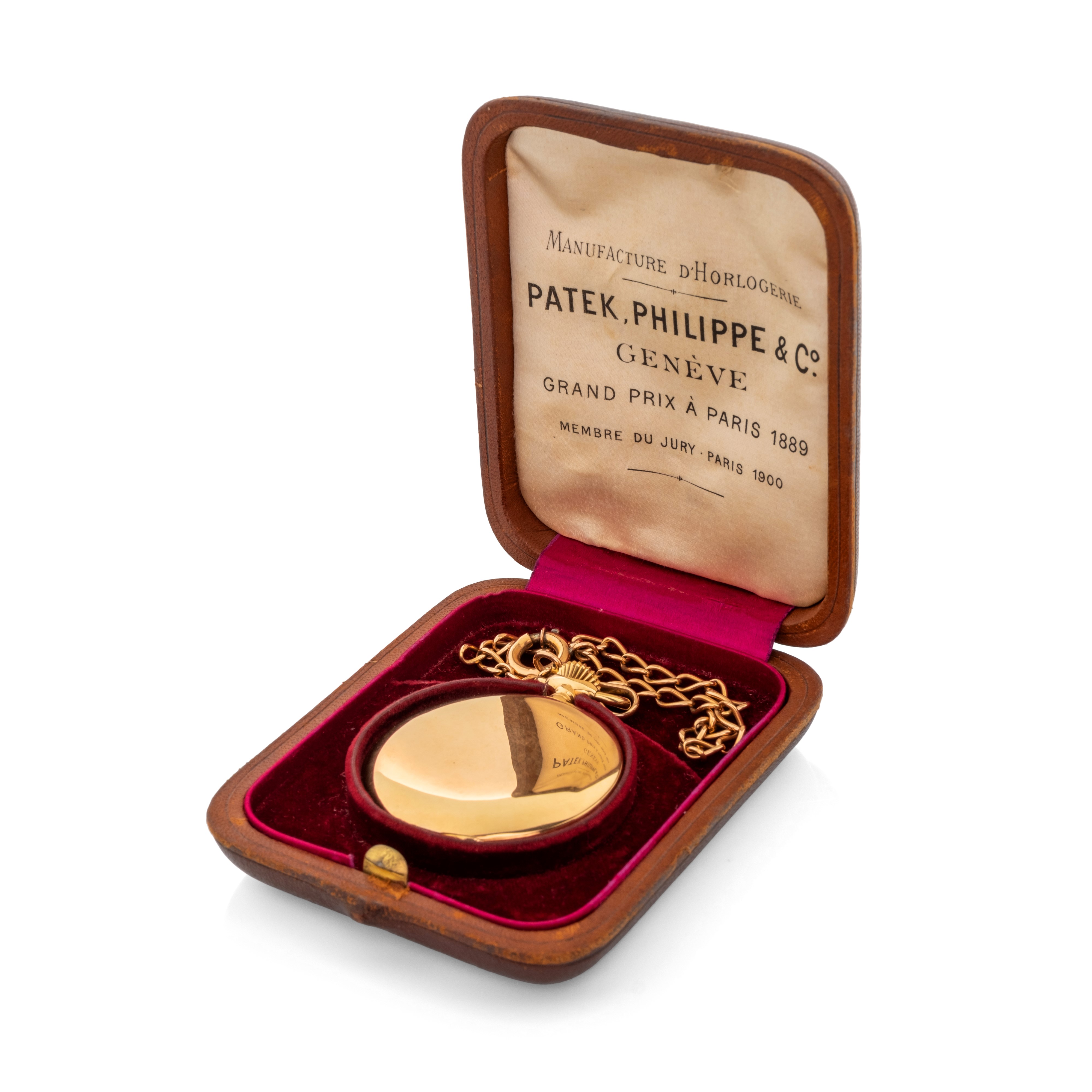 Patek Philippe - Pocket Watch Savonette in Oro Giallo 18k, Quadrante in Smalto Bianco con Numeri ...