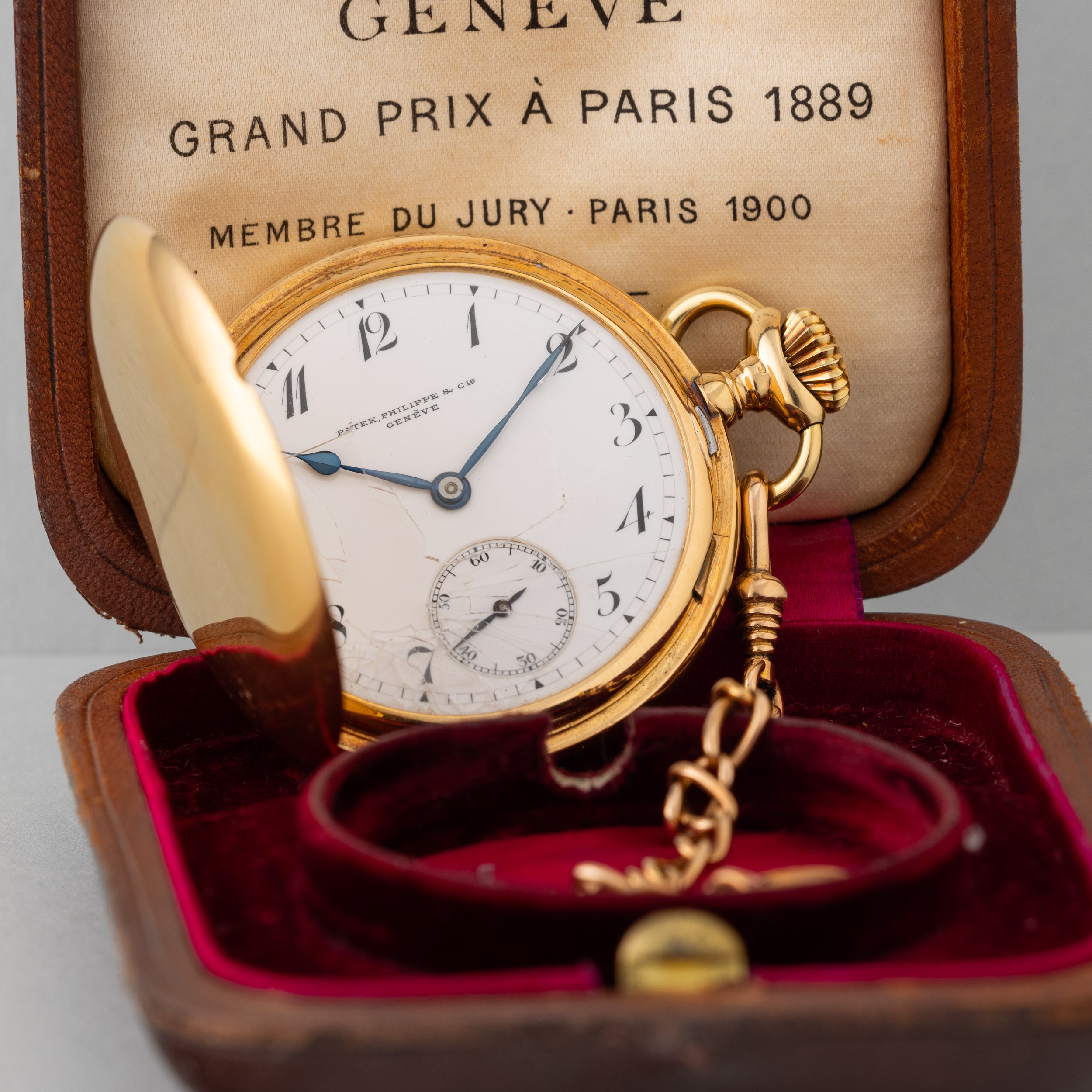 Patek Philippe - Pocket Watch Savonette in Oro Giallo 18k, Quadrante in Smalto Bianco con Numeri ...