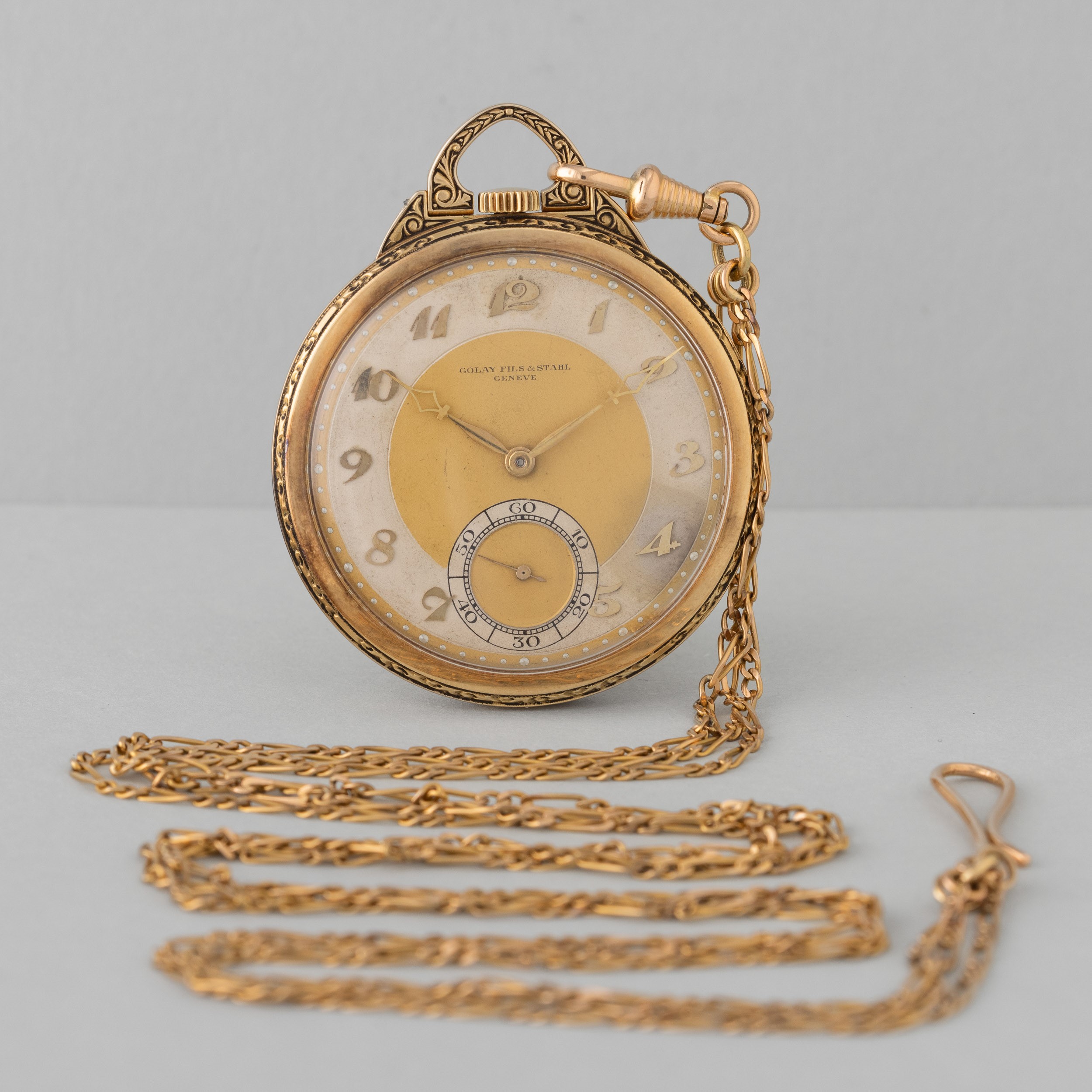 Movado - Tasca Personalizzato "golay Fils & Sthal" in Oro Giallo 14k, Quadrante Bitonale Numeri B...