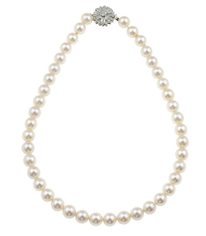 Cultured pearl and gold necklace  - Auction Jewels - Cambi Casa d'Aste