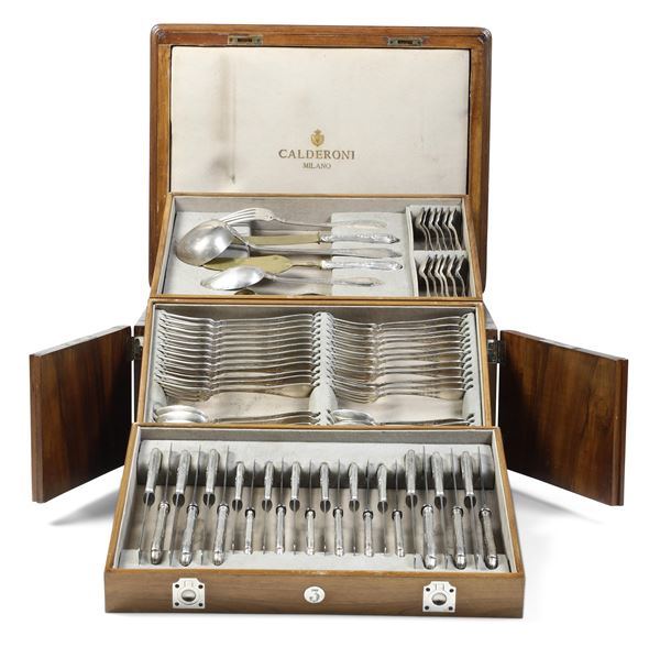 Servizio di posate. Argenteria tedesca degli inizi del XX secolo per Calderoni, Milano