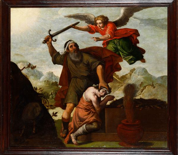 Scuola del XVII secolo Il Sacrificio di Isacco