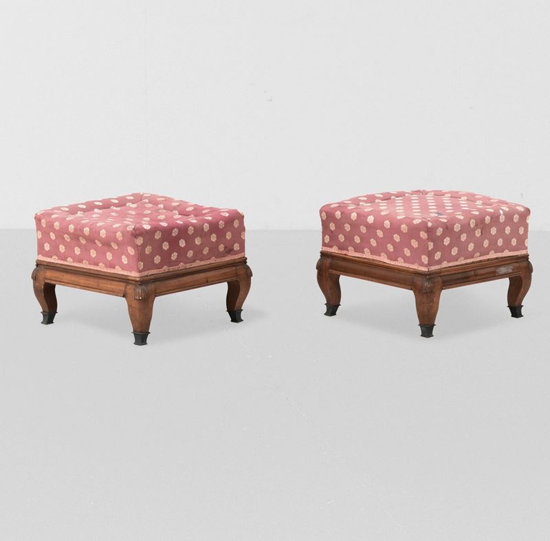 Tomaso Buzzi : Due pouf.  - Auction Design Lab - Cambi Casa d'Aste