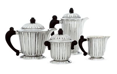 Luigi Genazzi, Servizio art déco in argento per tè e caffè