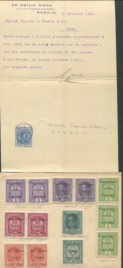 1918 - Regno D’italia - Occupazioni i Guerra Mondiale - Terre Redente - Trentino-alto Adige - Car...