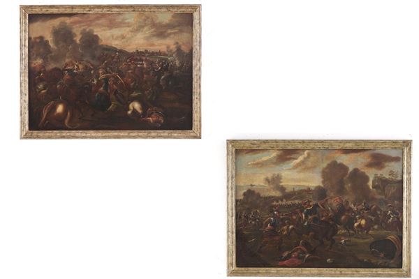 Scene di battaglia tra cristiani e turchi