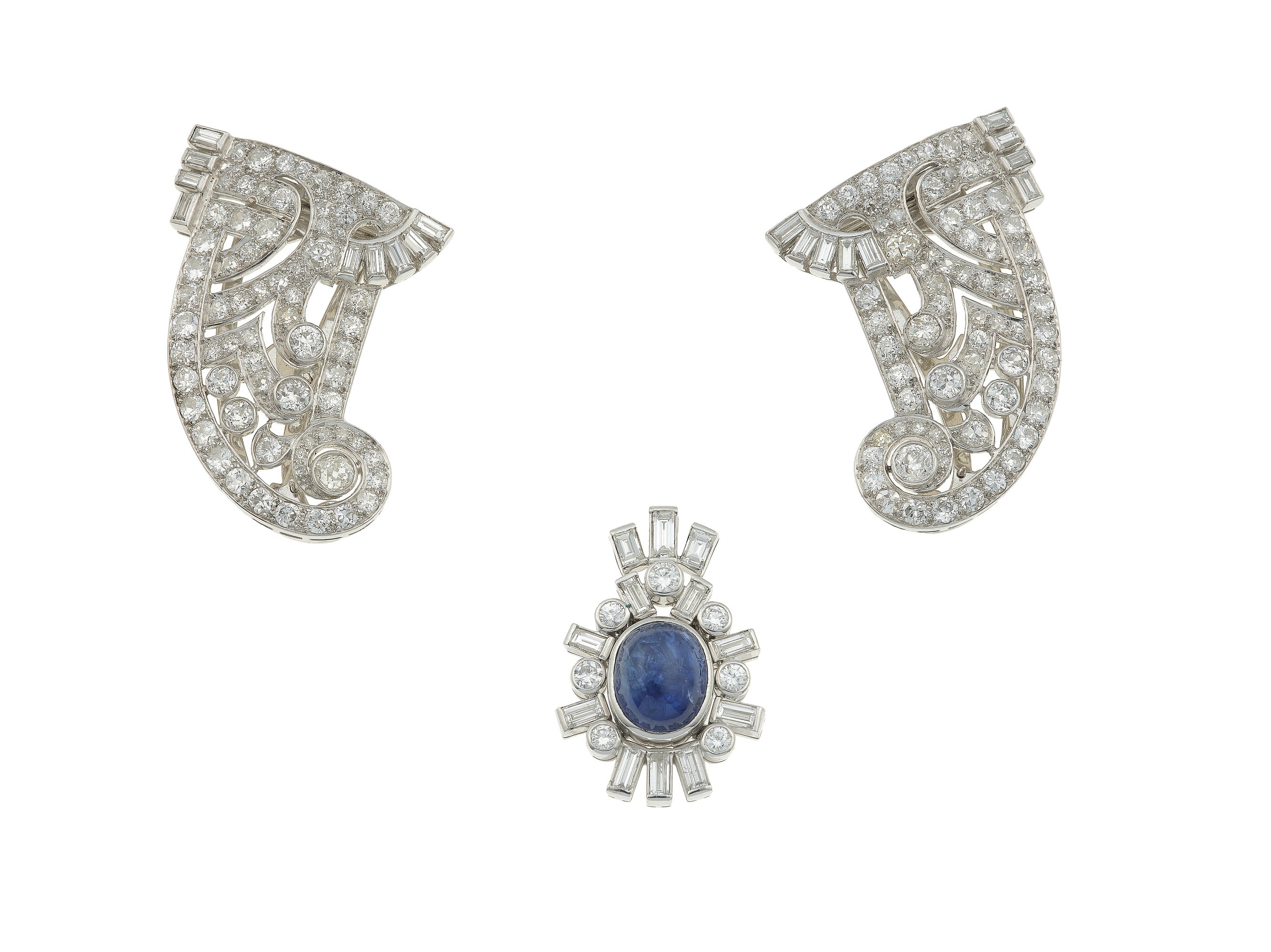 Douette con Diamanti e Zaffiro Cabochon
