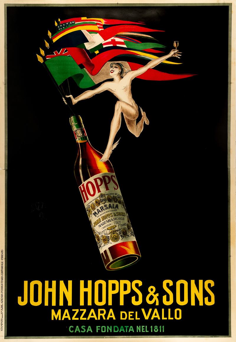 Mario Bazzi : John Hopps & Sons - Marsala  - Auction POP Culture and Vintage Posters - Cambi Casa d'Aste