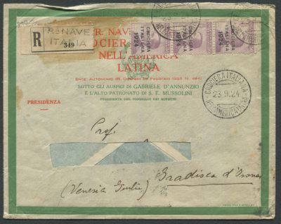 1924 - Regno D’italia - Crociera Italiana Nell’america Latina - Raccomandata da Nave Italia per G...