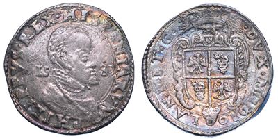 Milano. Filippo II D'asburgo, 1554-1598. Scudo D'argento 1582.