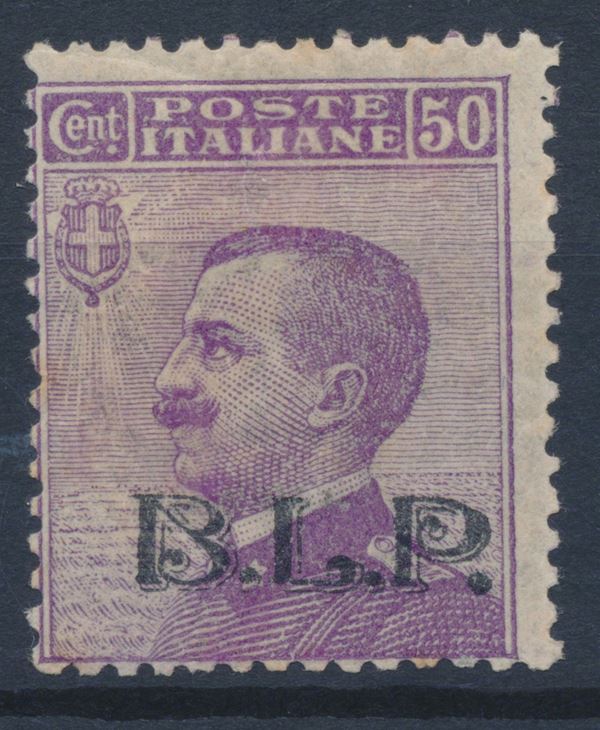1922 – Regno d’Italia - Buste Lettere Postali – 50 cent. violetto, soprastampa “B.L.P.”, II tipo (Sass. 10).