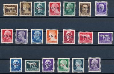 1944 – Repubblica Sociale Italiana – Emissione della “guardia Nazionale Repubblicana” con Soprast...