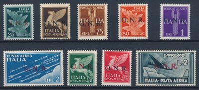 1944 – Repubblica Sociale Italiana – Posta Aerea - Emissione della “guardia Nazionale Repubblican...