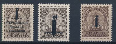 1944 – Repubblica Sociale Italiana – Recapito Autorizzato – i Due Non Emessi ed il Valore Emesso ...