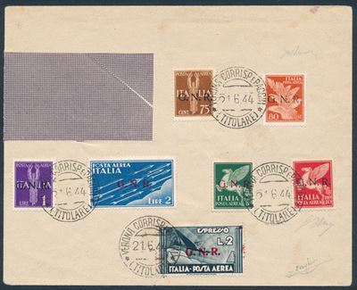 1944 – Repubblica Sociale Italiana – Posta Aerea - Emissione della “guardia Nazionale Repubblican...