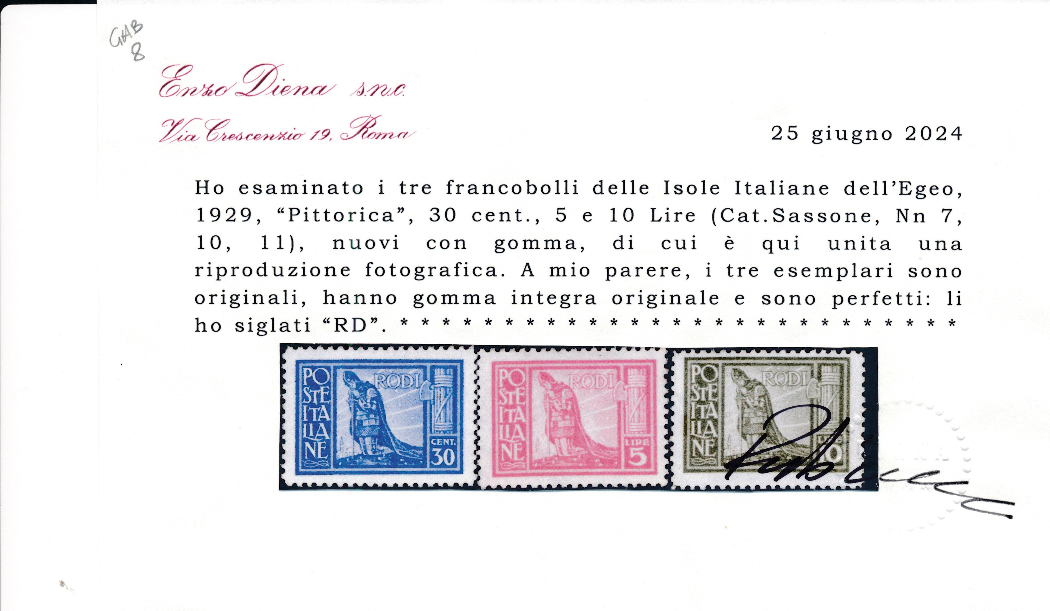 1929 – Regno D’italia – Colonie e Possedimenti – Egeo – Emissioni Generali – “pittorica” Serie Cp...
