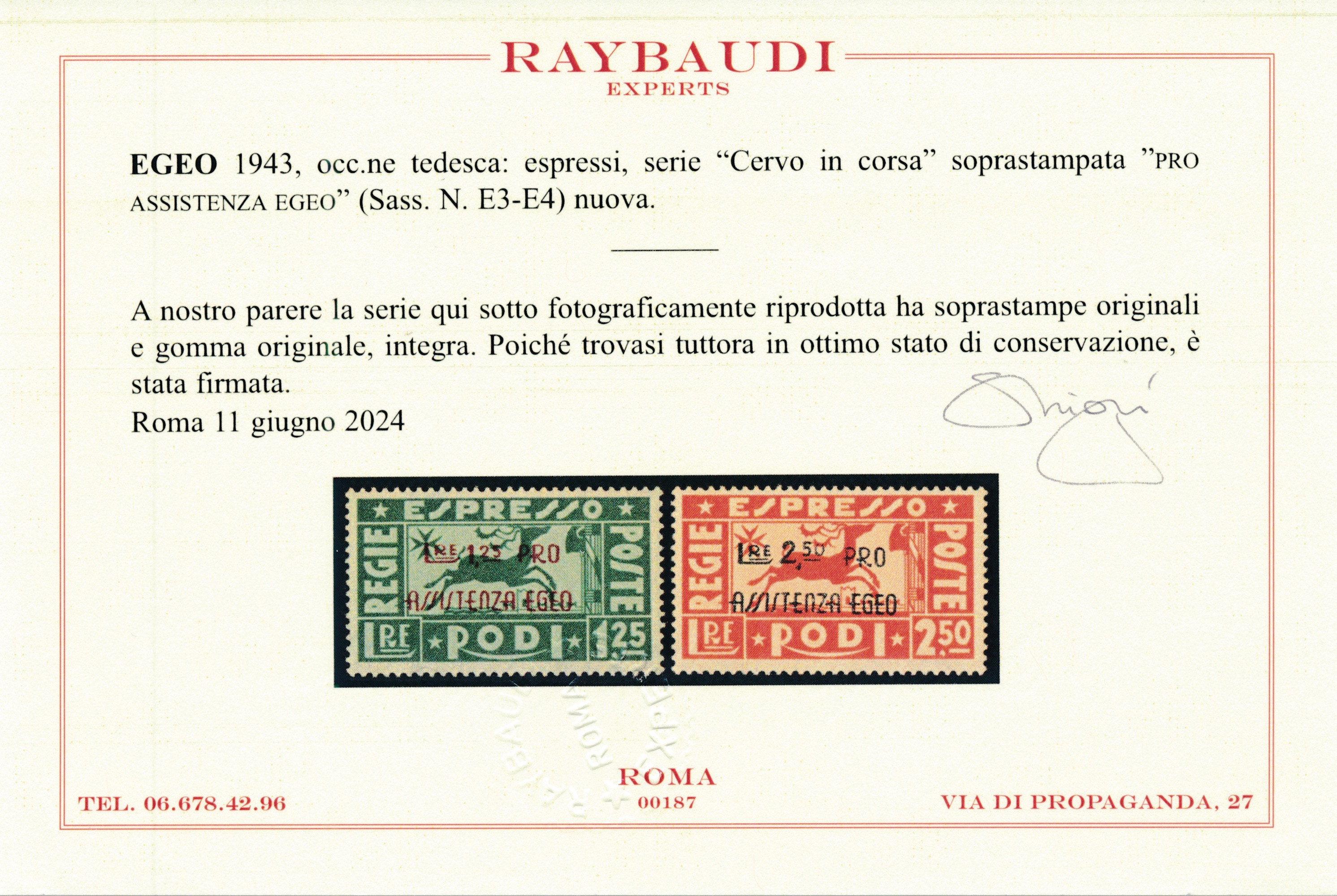 1943 – Regno D’italia – Colonie e Possedimenti – Egeo – Occupazione Tedesca – Espressi “pro Assis...