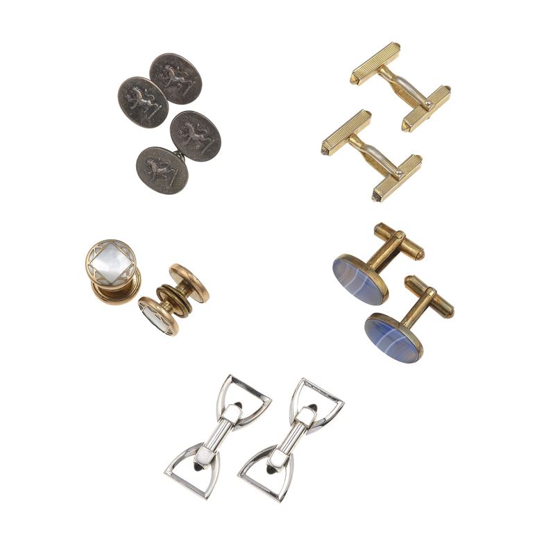 Lotto composto da cinque paia di bottoni da polso  - Asta Gioielli - Cambi Casa d'Aste