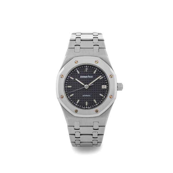 Royal Oak ref 14790ST in acciaio, quadrante Blu Petit Tapisserie con scatola e garanzia, circa 2002