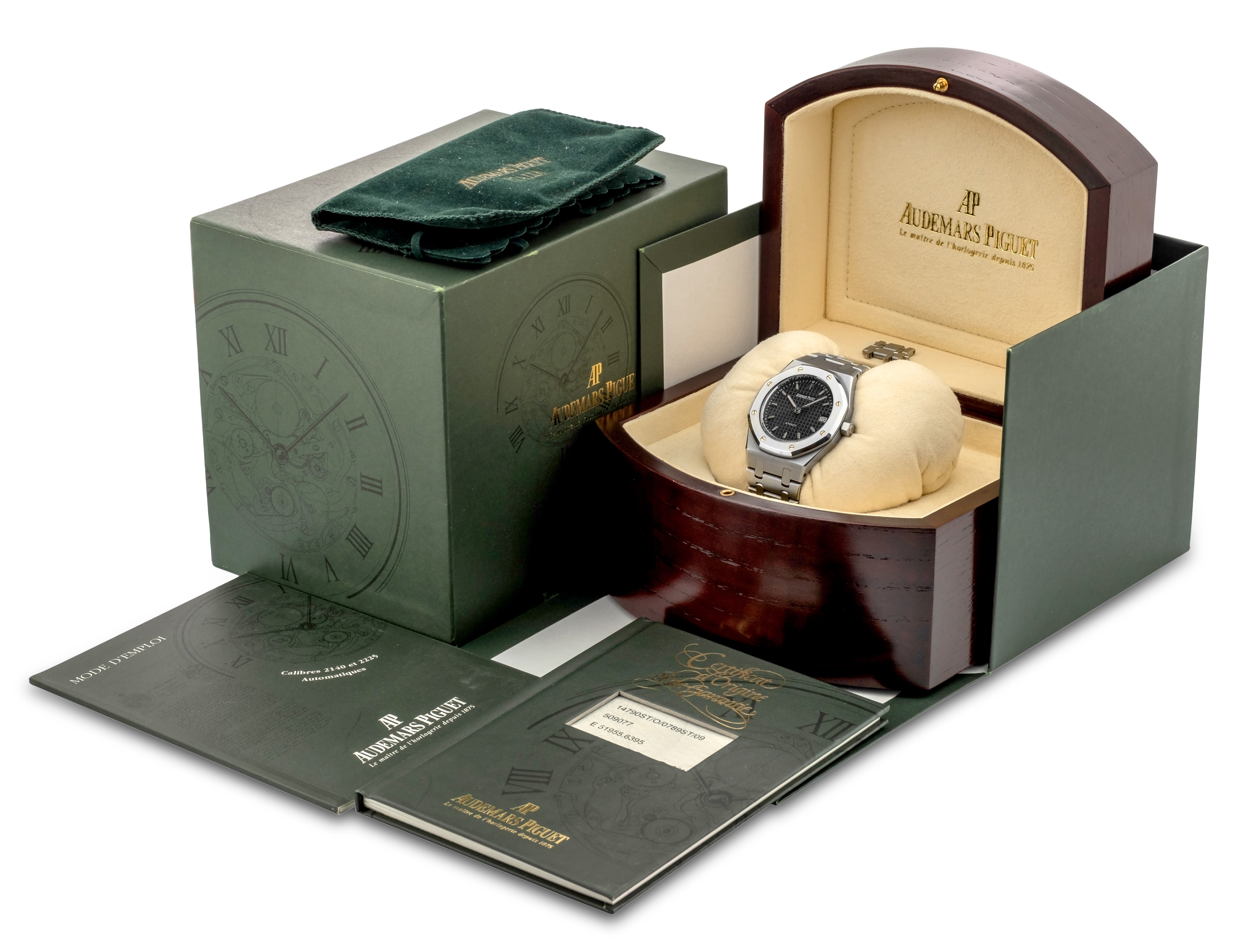 Audemars Piguet - Royal Oak Ref 14790st in Acciaio, Quadrante Blu Petit Tapisserie con Scatola e ...