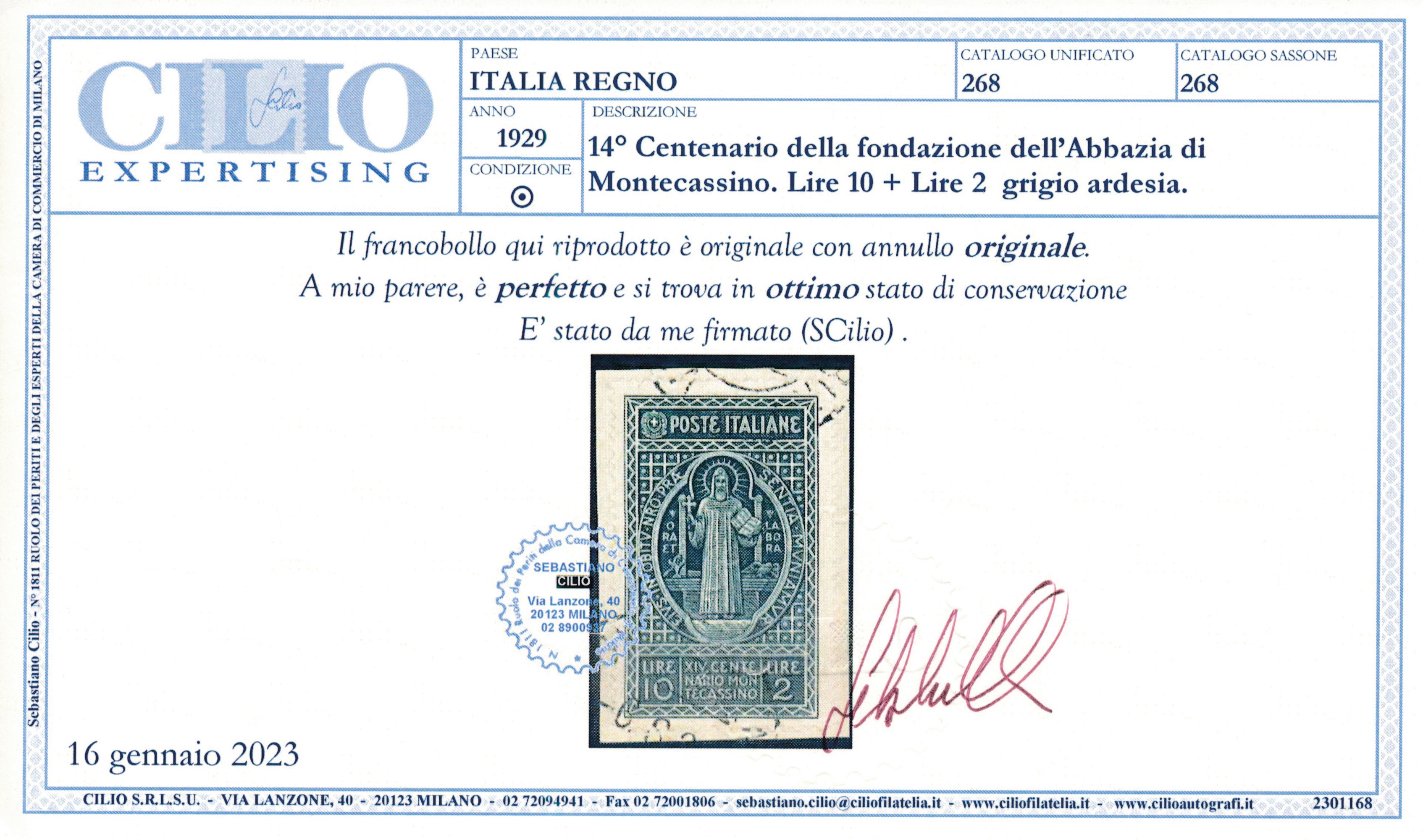 1929 – Regno D’italia – “14° Centenario della Fondazione Dell’abbazia di Montecassino” – Serie Cp...