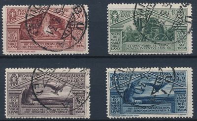 1930 – Regno D’italia – “bimillenario della Nascita di Virgilio” – i Quattro Alti Valori Usati (s...