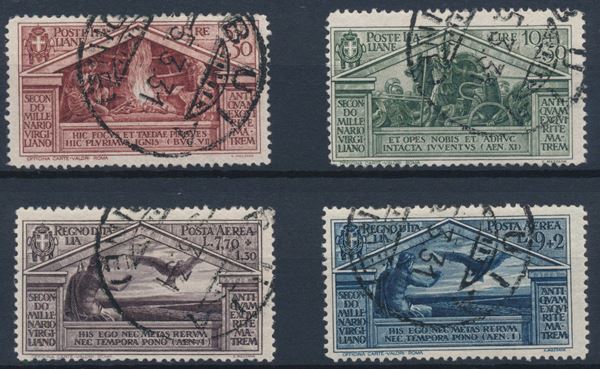 1930 – Regno d’Italia – “Bimillenario della nascita di Virgilio” – I quattro alti valori usati (Sass. 289/290 e P.A. 23/24).