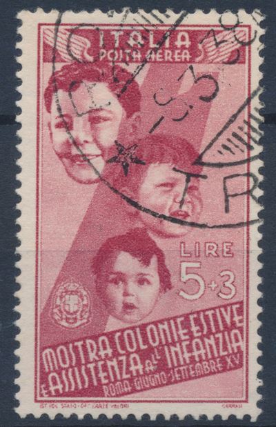 1937 – Regno D’italia - “mostra delle Colonie Estive e Assistenza All’infanzia” – Posta Aerea - 5...