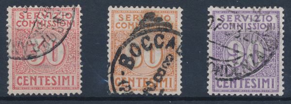 1913 – Regno d’Italia – Servizio Commissioni – “Cifra in un cerchio” serie completa usata (Sass. S.2500).