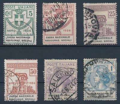 1924 – Regno D’italia – Enti Parastatali – “cassa Nazionale Assicuraz. Sociali” Serie Completa Us...