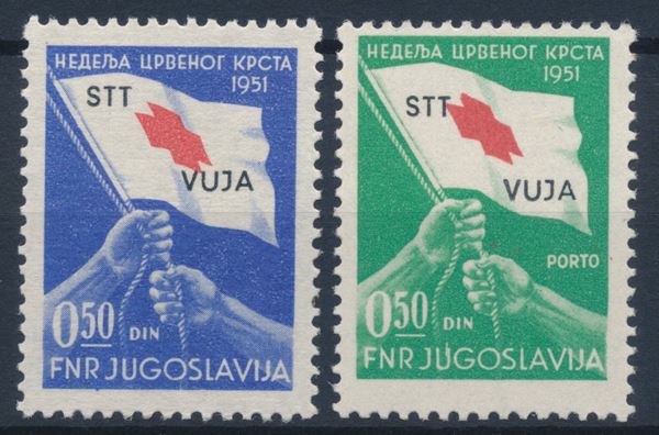 1951 - Territorio libero di Trieste – Zona B – “Pro Croce Rossa”, serie completa (Sass. S.11).