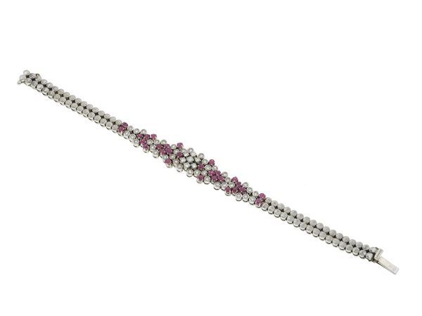Diamond, ruby and gold bracelet