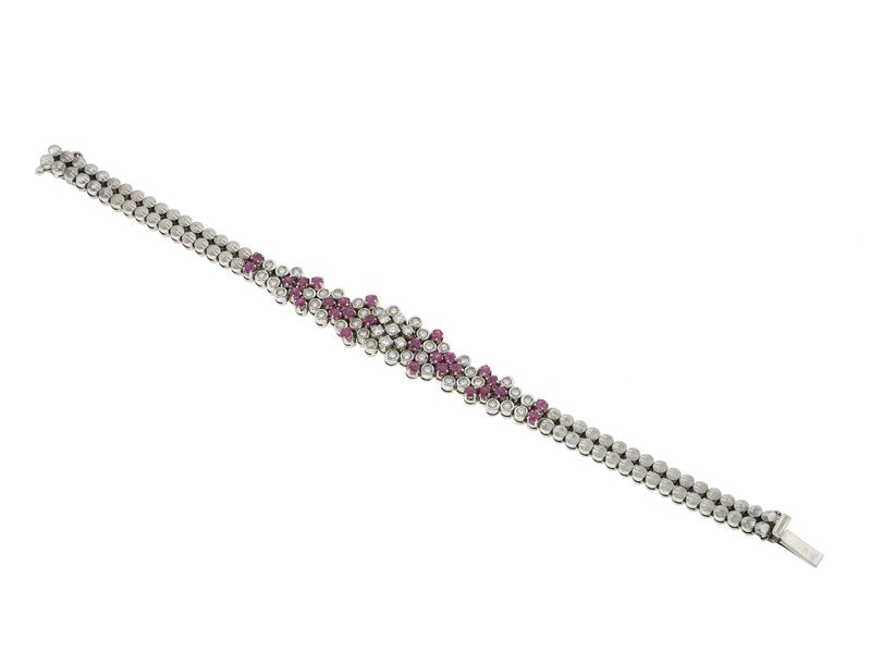 Diamond, ruby and gold bracelet  - Auction Fine Jewels - Cambi Casa d'Aste