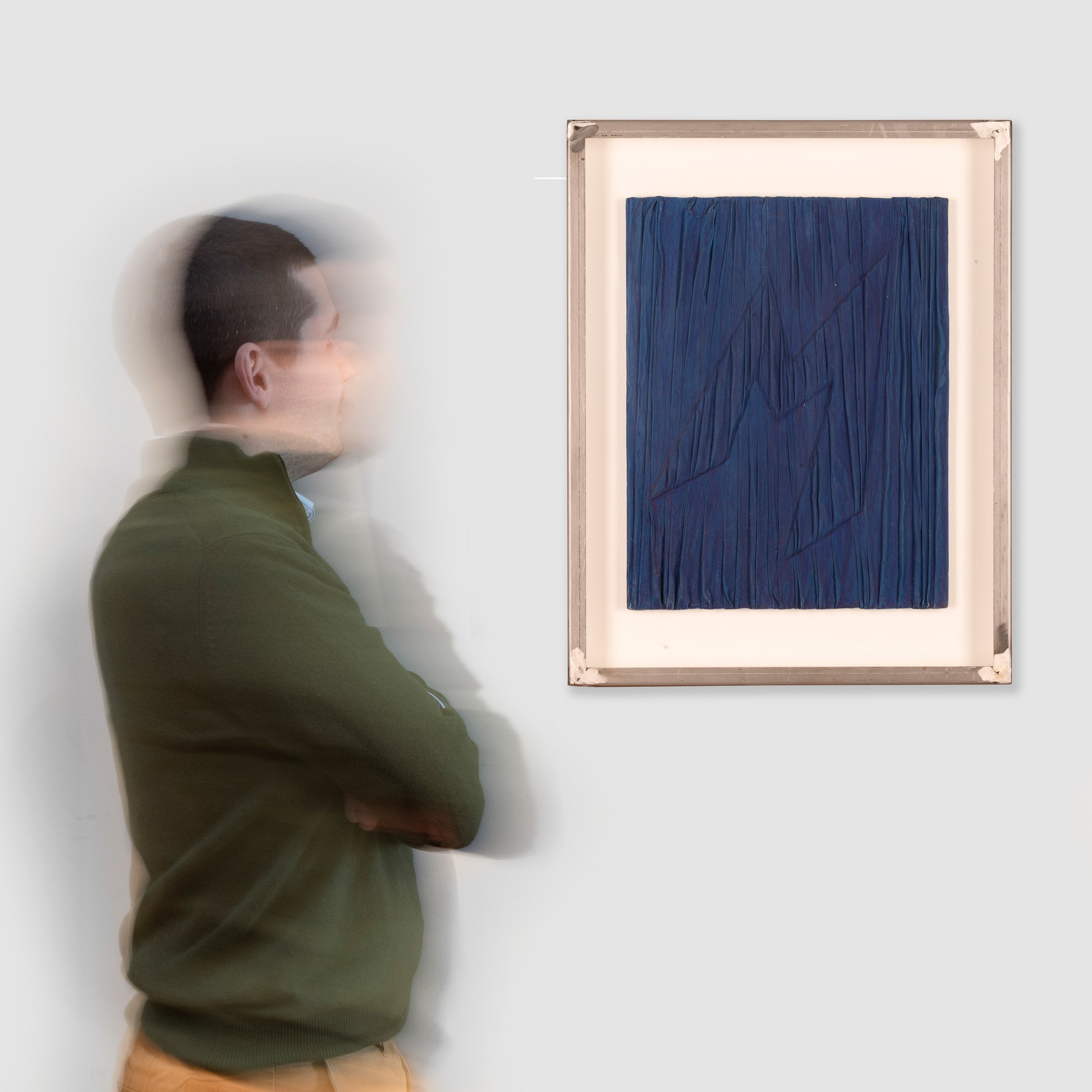 Umberto Mariani - Senza titolo - M, acrilico e piombo su tavola