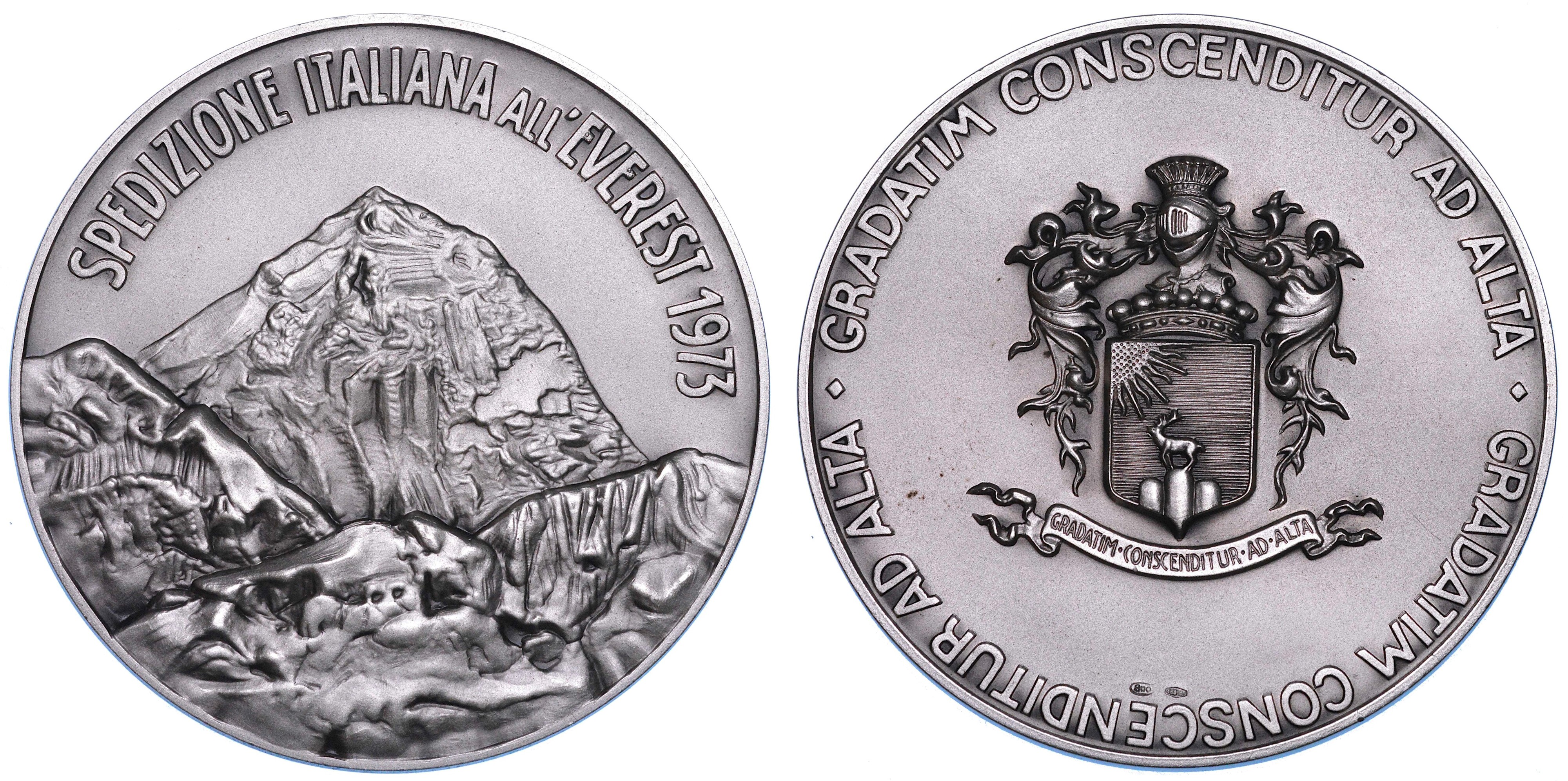 Italia - Primo Anniversario della Conquista Dell'everest. Medaglia in Argento 1973.