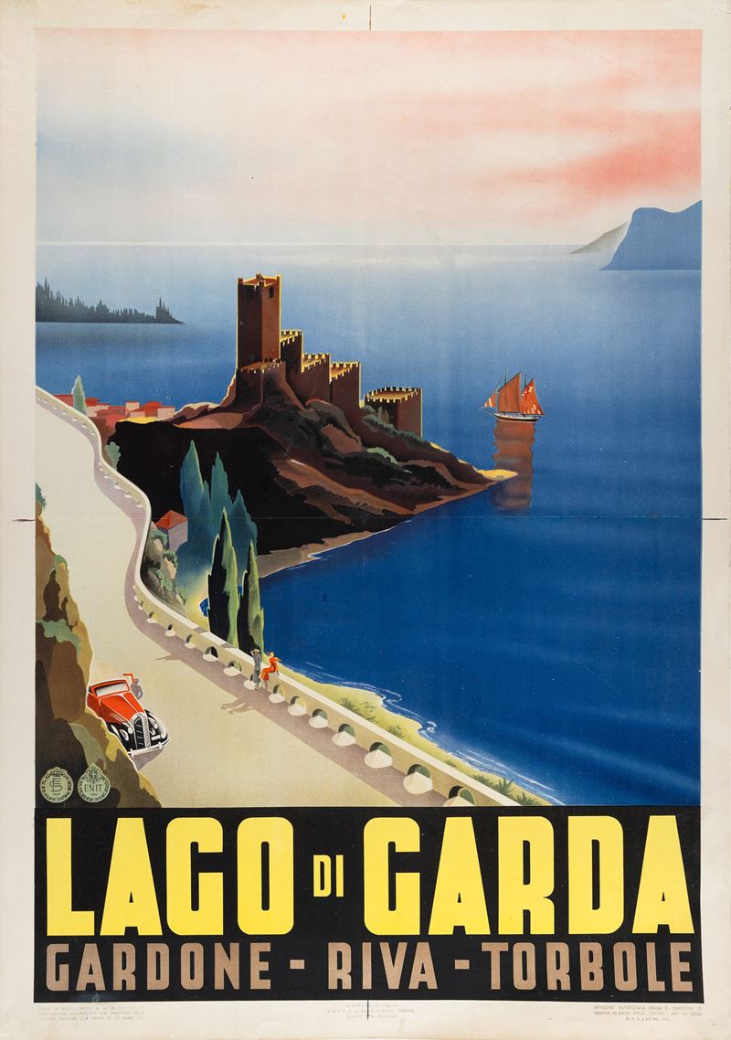 Anonimo : Lago di Garda - Gradone-Riva-Torbole  - Auction POP Culture and Vintage Posters - Cambi Casa d'Aste